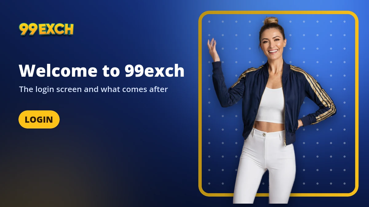 Welcome to 99exch banner: the login screen whose tab title reads Welcome to 99exch